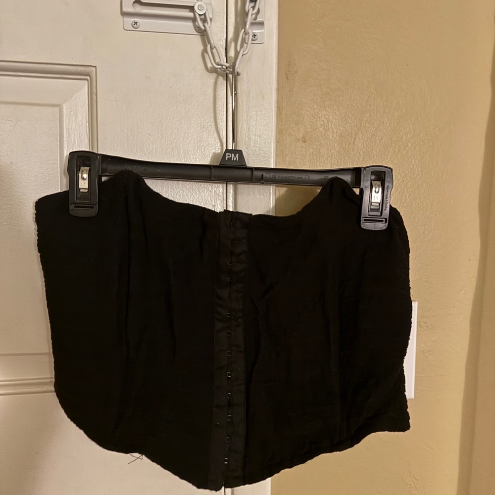 Forever 21 Black Bubble Ruched Mini Top